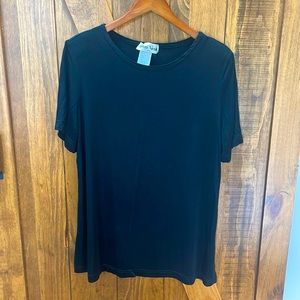 Black short sleeve top size 16 by Ronnie Nicole